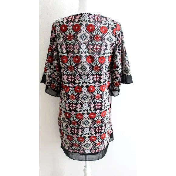 NWT BCBGMaxAzria Tati Embroidered Floral Shift Dress - Picture 5 of 7